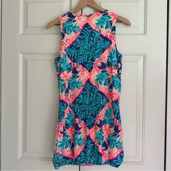 Lilly Pulitzer Sleeveless Pink and Blue Floral Romper - Picture 8 of 14
